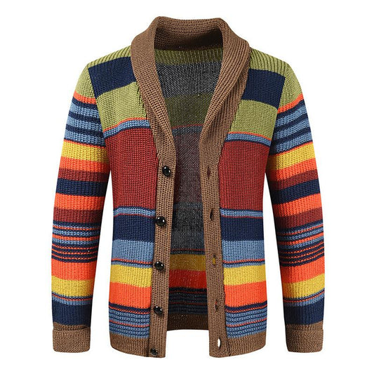 Suéter con solapa color block para hombre